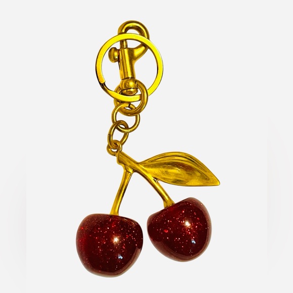 Accessories - Gold and Red Cherry Bag Charm